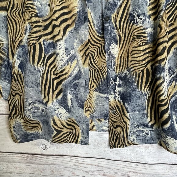 Covington Woman’s Blouse & Tank Set Size XL Blue Animal Print Safari Office Work - Picture 7 of 16